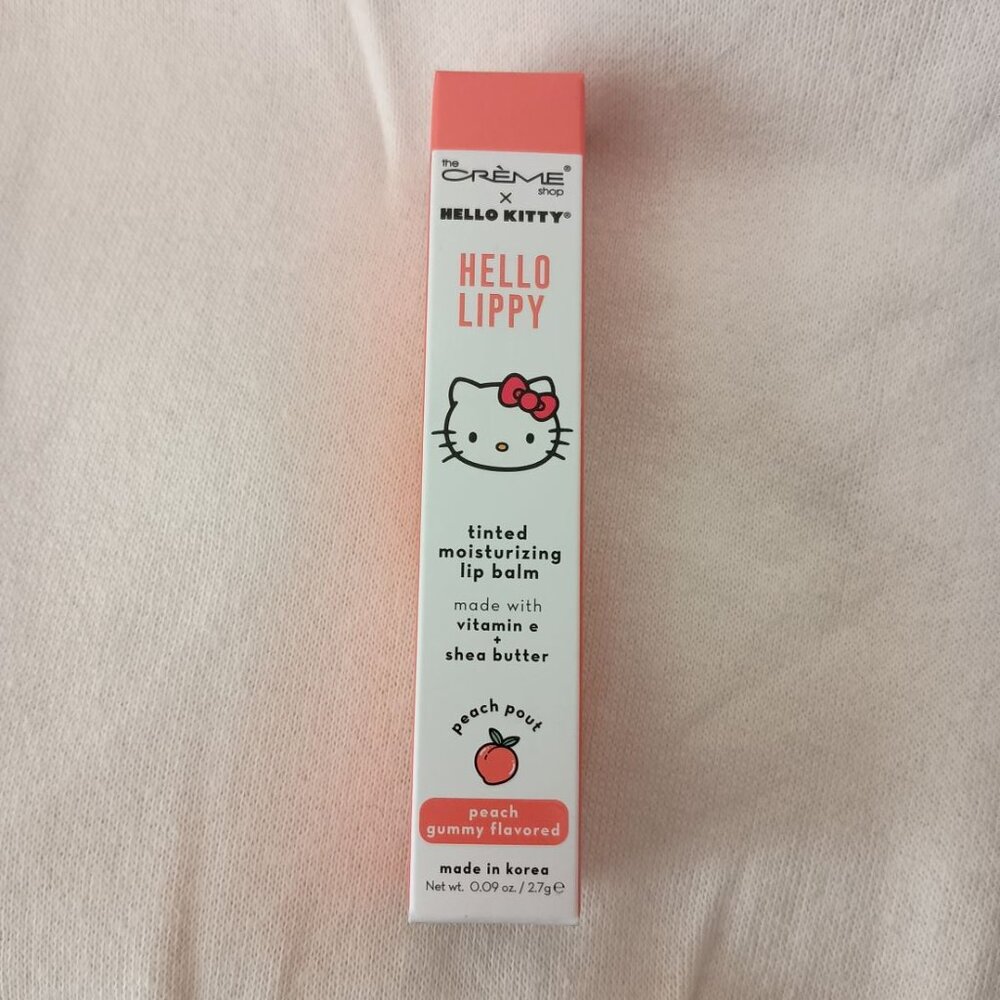 The Creme Shop Hello Kitty lippy tinted moisturizing lip balm peach pout